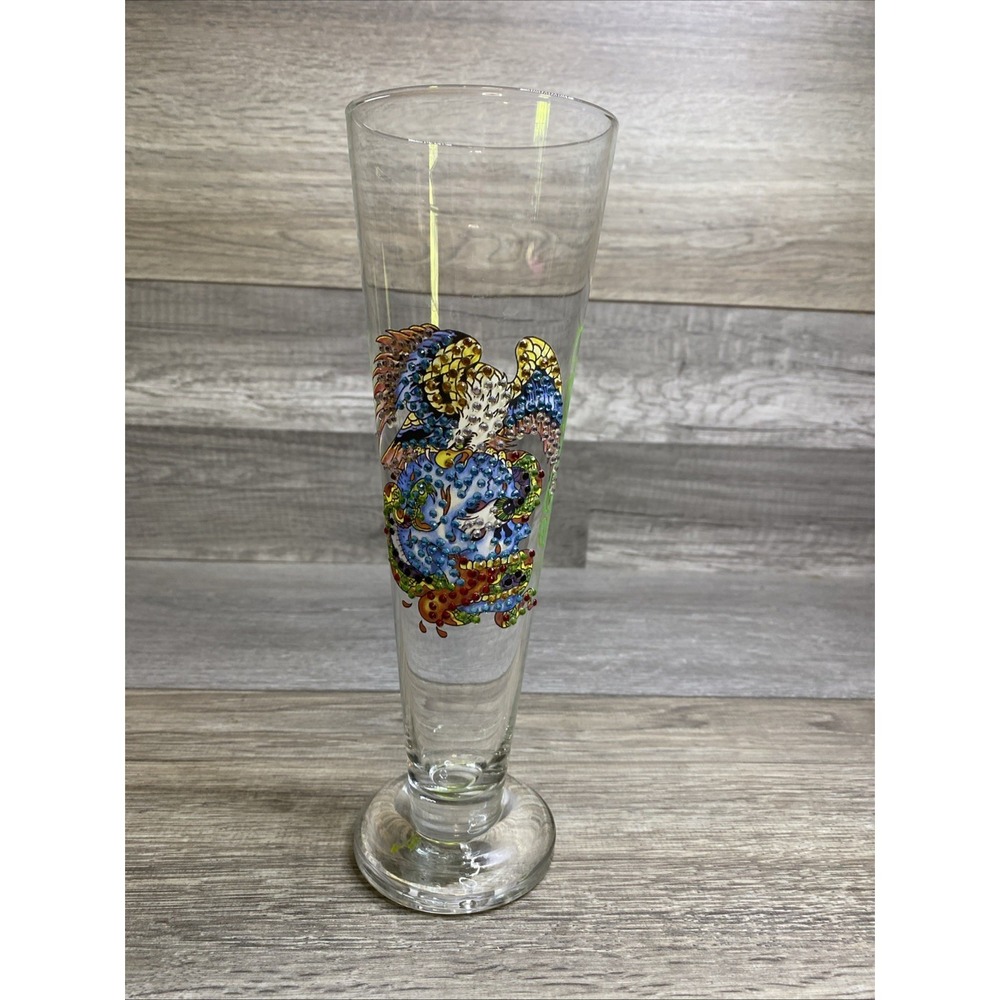 Ed‎ Hardy Pilsner Glass 22 fl oz Eagle Skull Snake Design Bar Ware